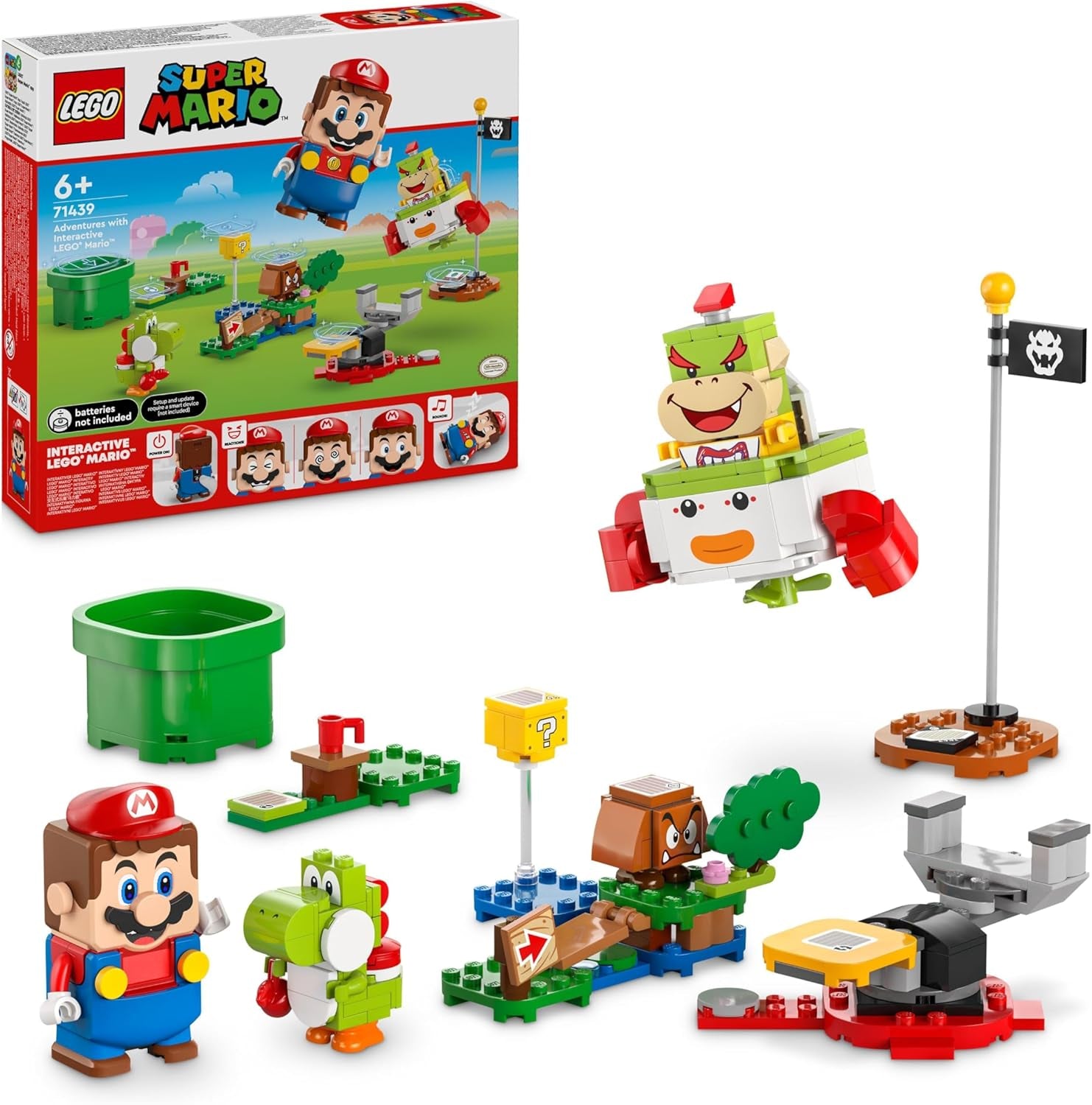 LEGO Super Mario Dobrodružství s interaktivním Mariem, sada vozíků pro klauna, Toy Yoshi, Nintendo Dárek pro chlapce, dívky a hráče 6 let 71439 Stavebnice Besuche den LEGO-Store Výchozí název