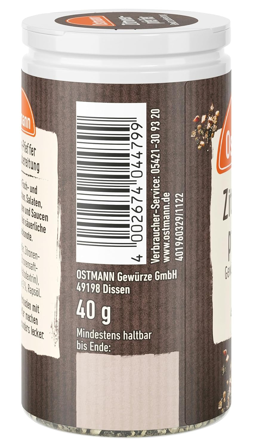 Ostmann Gewürze - Zitronenpfeffer Gewürzzubereitung | Na salátové dresinky, omáčky a rybí pokrmy 40 g v Der Streudose