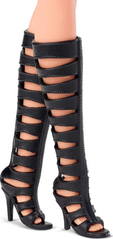Sběratelská panenka Barbie Basics Model 2 s blond vlasy, černými minišaty a gladiátorskými botami, móda Universal Fit, pohyblivé tělo a vyměnitelná hlava, panenky JBH71 Naty Shop