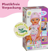 BABY Born Lena (Girl) - panenka 36 cm - 7 funkcí, včetně příslušenství a matrace - Funguje zcela bez baterií - Vhodné pro malé děti od 1 roku
