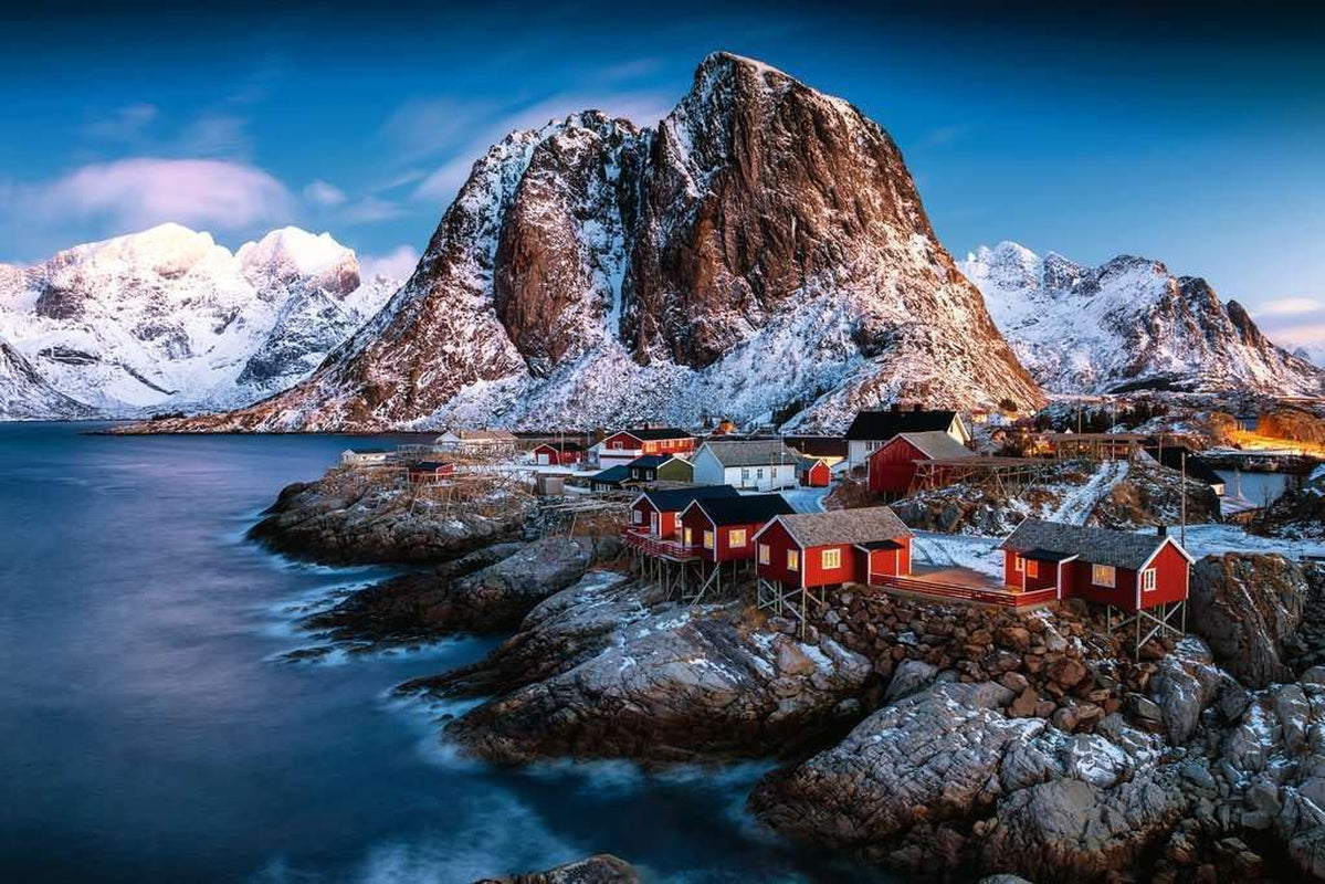 Ravensburger Puzzle 17081 - Hamnoy, Lofoty - 3000 dílkové puzzle pro dospělé a děti od 14 let, Norsko puzzle na šířku Puzzle Naty Shop