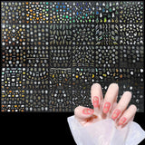3D Nálepka na nehty Aurora 30 Blatt Gold Nálepka na nehty Selbstklebend Nagelaufkleber Holografisches Stern Herz Dekoration Nageldesign Zubehör
