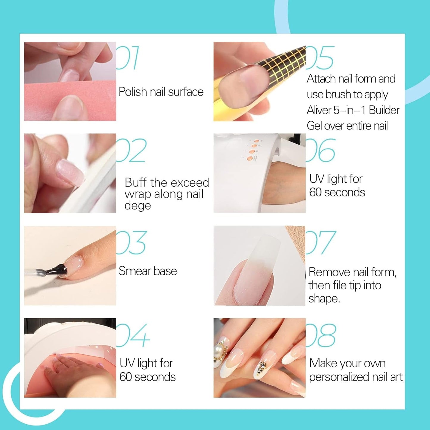 Builder 5 v 1 Builder Gel 15 ml, Nail Builder Gel, Nail Builder Gel, UV/LED prodlužovací lak na nehty, Prodlužování, Nail Art, Nálepky, Gel Nail Builder Gel (bílý)