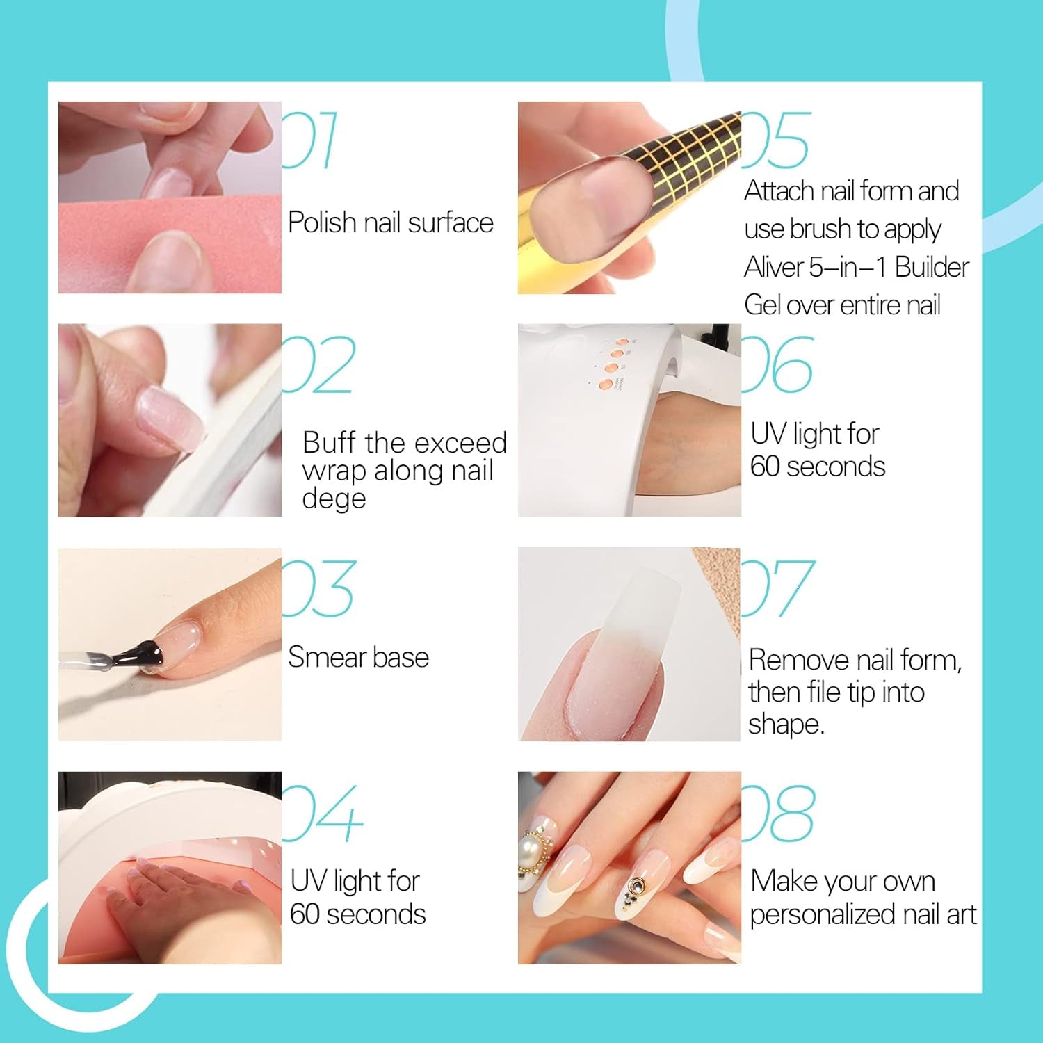 Builder 5 v 1 Builder Gel 15 ml, Nail Builder Gel, Nail Builder Gel, UV/LED prodlužovací lak na nehty, Prodlužování, Nail Art, Nálepky, Gel Nail Builder Gel (bílý)