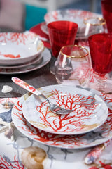 Stolní servis Excelsa Coral, 18 kusů, porcelán, červená