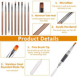 10 Stück Nailart Pinsel Set, štětce Braun Nail Art Pinsel Nageldesign Pinselfür Gelnägelfür Heimwerker Maniküre Salon Zuhause Set pinsel