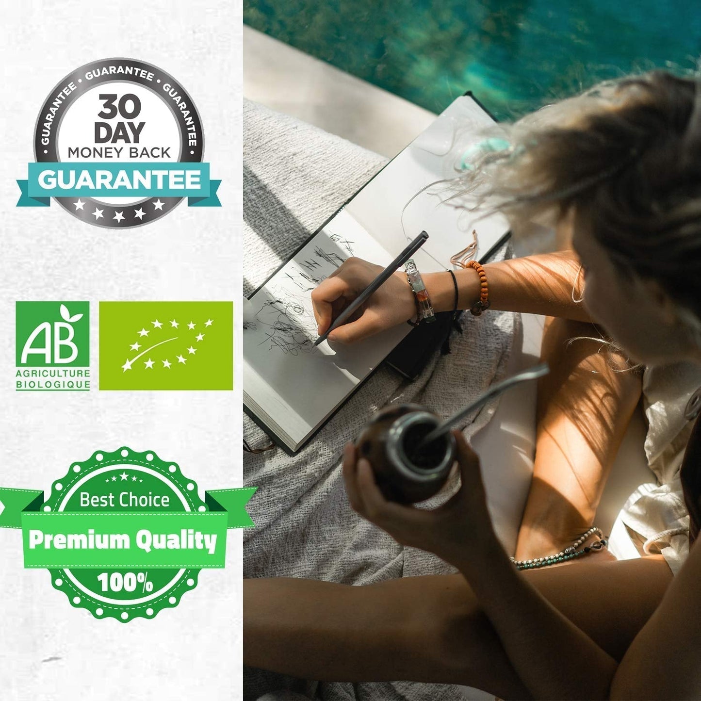 ORIGEENS BIO YERBA MATE TEA 200G - The Original I Bio Yerba Maté nepražený, listy, bez stonků, prachu a drobků I Energizující a detoxikační nápoj