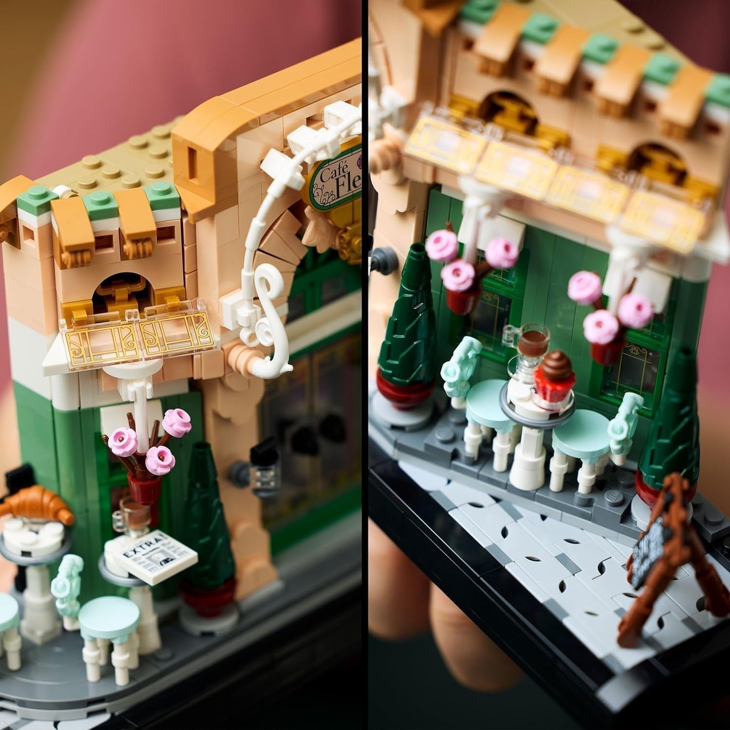 Francouzská kavárna LEGO Icons - Dekorace do obývacího pokoje nebo kanceláře - Stavebnice pro dospělé včetně malebné fasády, závěsného květináče a židlí - Dárek pro muže a ženy 10362 Stavebnice Besuche den LEGO-Store