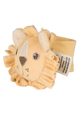 Leo Lion Rattle Arm Sterntaler – Plyšová hračka pro miminka s chrastítkem a elastickým páskem – Pro miminka, které si mohou chytit a hrát si – Ideální dárek, Okrové hračky pro miminka Naty Shop Výchozí název