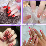 Full Cover False Nails 504 Pack 12 velikostí Umělé nehty s lepidlem na nehty Akrylové umělé nehty s úložným boxem pro nehtové salony a domácí nail art (čtvercové)