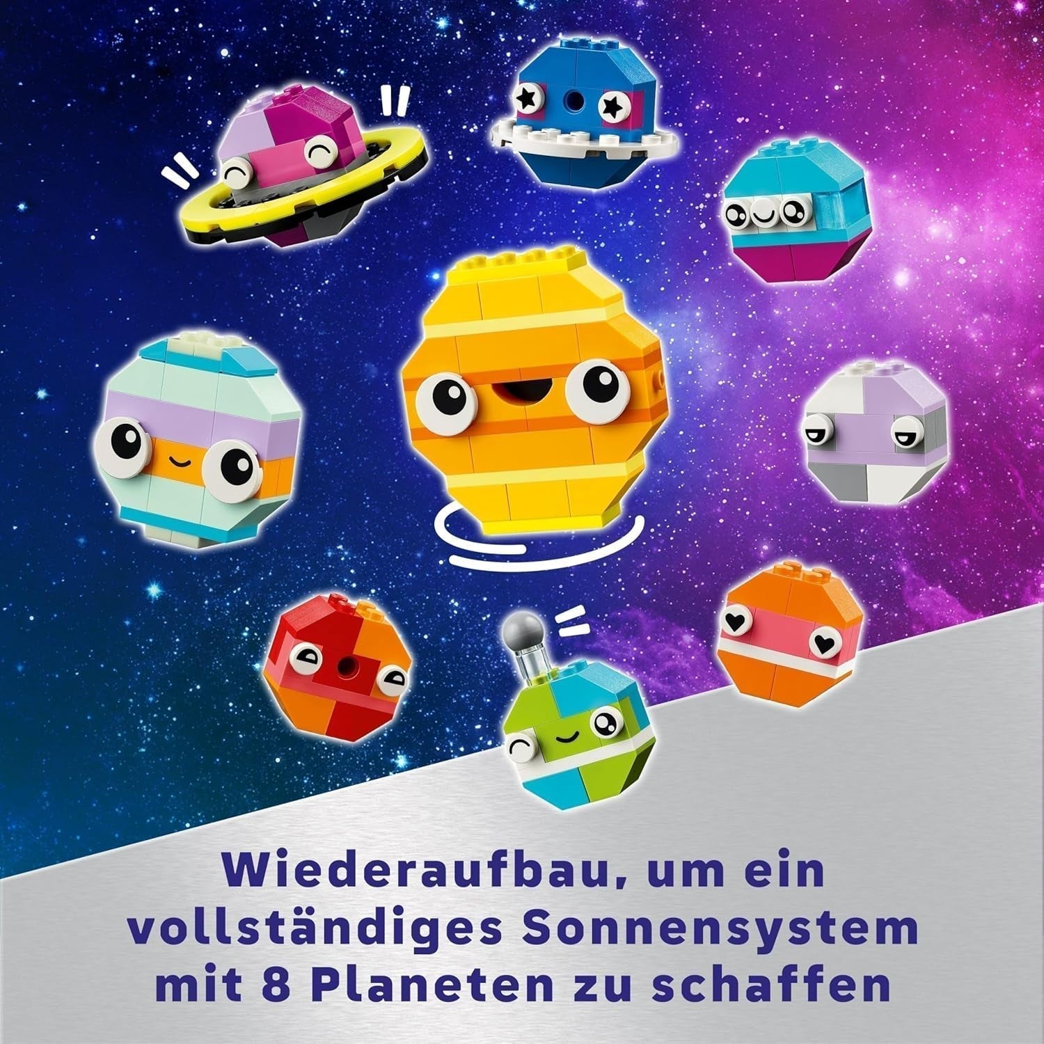 LEGO Classic Creative Space Planets Model stavby sluneční soustavy pro děti Vesmírná hračka s raketovou vesmírnou lodí Planety a mimozemšťané Dárek pro děti 5leté chlapce a dívky 11037 Stavebnice Beuche den LEGO-Store
