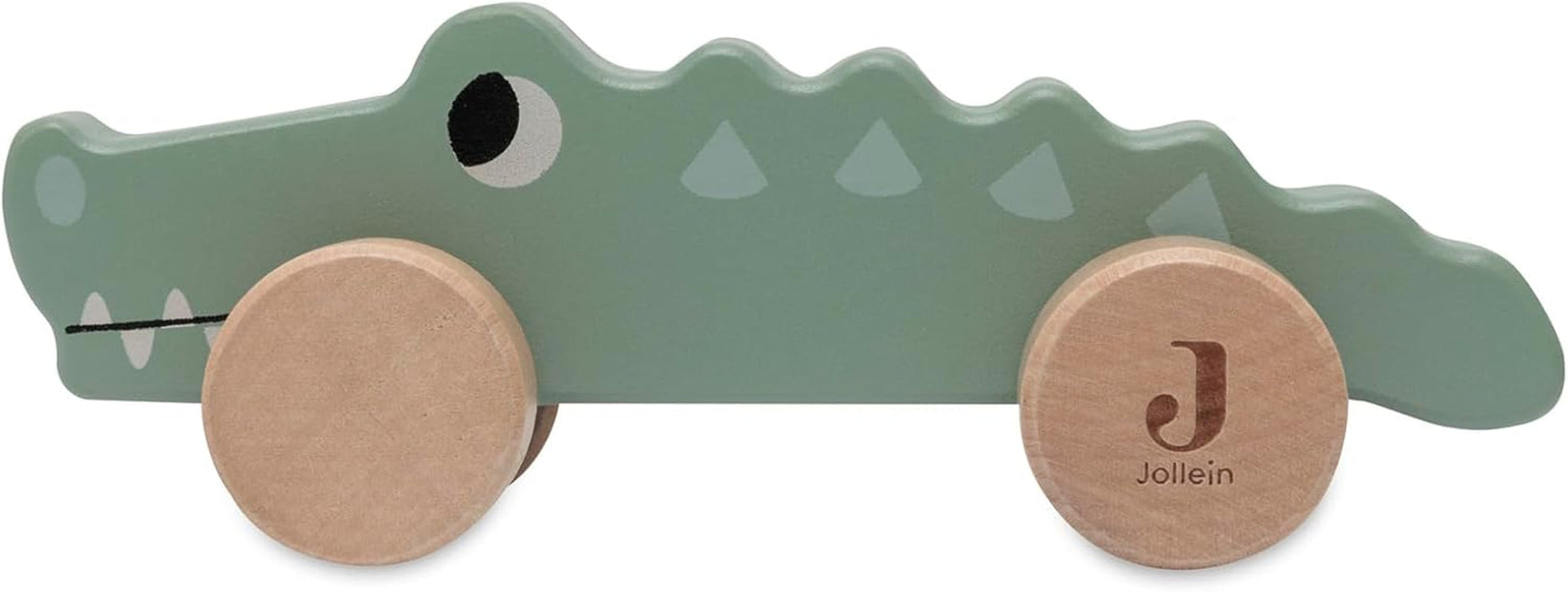 Jollein 112-001-67090 Dřevěná hračka na kolečkách, zelená Baby Toys Naty Shop Croco