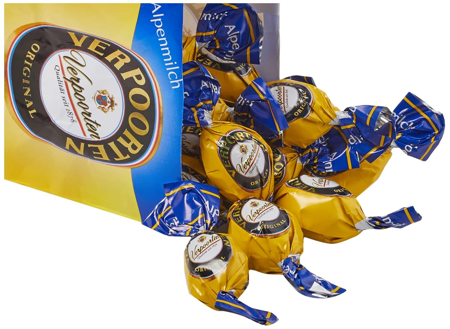 RCP Verpoorten Minis, vaječné lanýže, alpská mléčná čokoláda, tekutá náplň, obsahuje alkohol, skvělý dárek, 110 g (balení 2 ks)