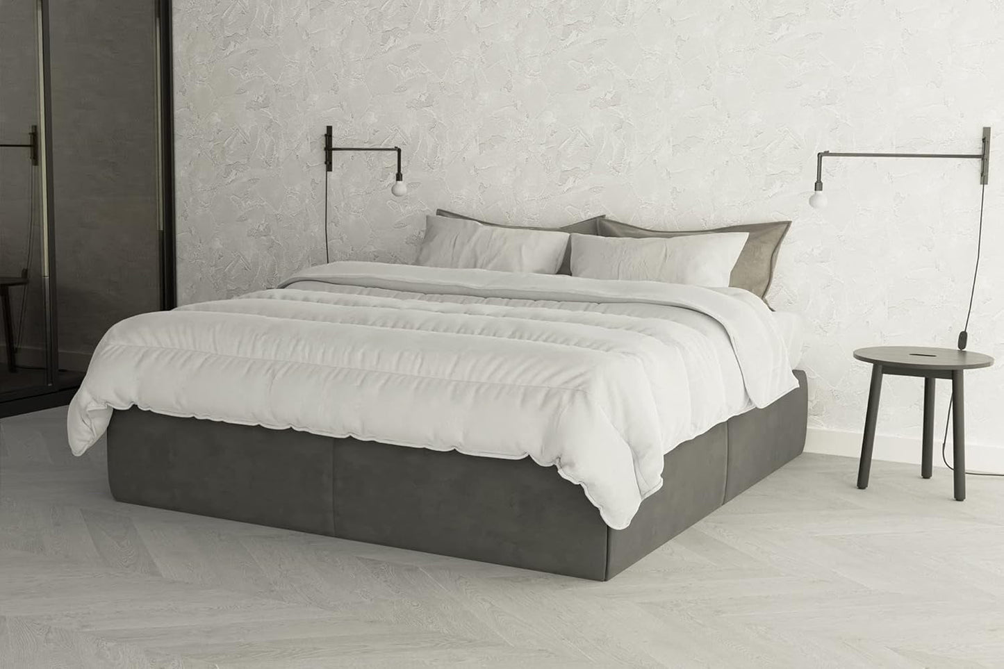 Italské povlečení Prestige White Winter Quilt, 100% mikrovlákno, dvojité, 250X200Cm Přikrývky a přikrývky Naty Shop