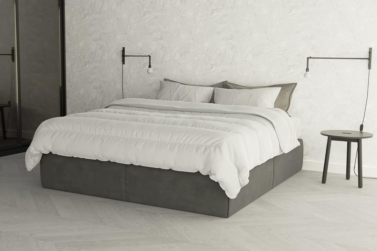 Italské povlečení Prestige White Winter Quilt, 100% mikrovlákno, dvojité, 250X200Cm Přikrývky a přikrývky Naty Shop