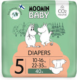 Moomin Dětské eko plenky, velikost 3, 5-8kg, 48 kusů, Premium měkké plenky | Měkký a šetrný k pokožce, prodyšný, savý, bez zbytečných chemikálií |