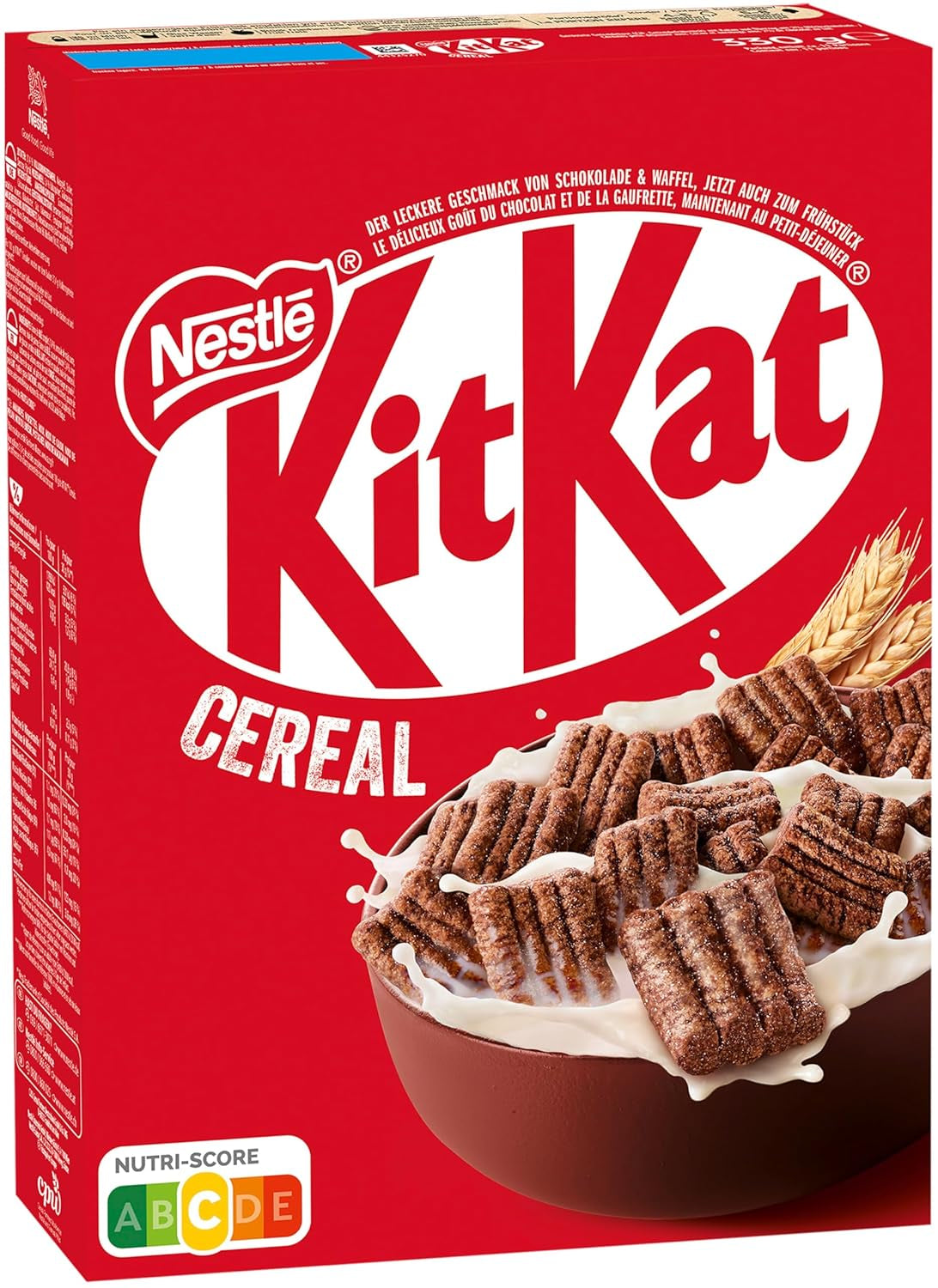Nestlé cereálie, křupavá snídaňová cereálie s typickou oplatkou a lahodnou čokoládou, 1 balení (1 x 330 g)