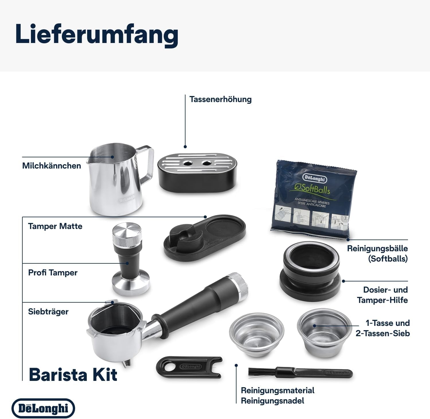 Portafiltrační espresso kávovar De'Longhi La Specialista Arte EC9155.MB s mlýnkem, 8 nastavení mletí, tlak 15 barů, 3 nastavení teploty, napěňovač mléka, 1550 W, nádrž 1,7 l, nerez/černá, včetně baristické sady