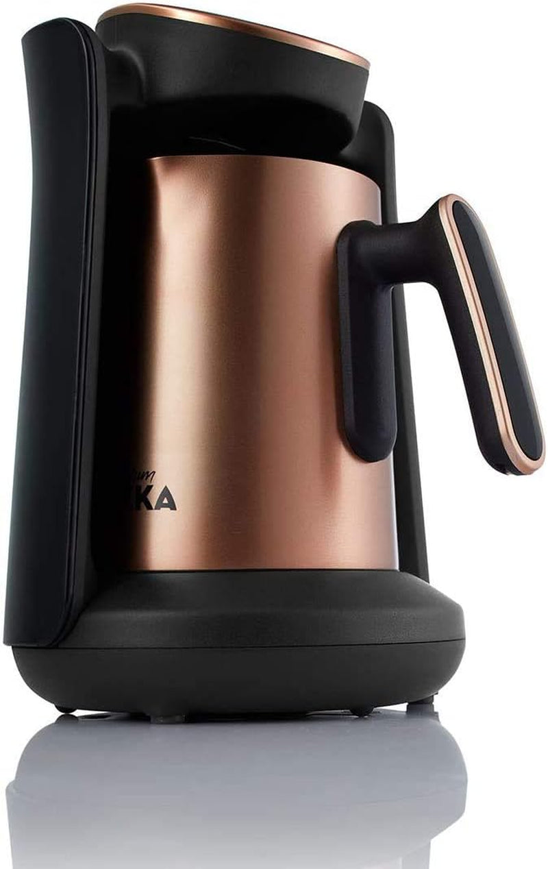 Turecký kávovar Arzum Okka Minio, moka, 1-4 šálky, 300 ml nerezová konvička, ochrana proti rozlití, chytrý systém vaření, omyvatelná konvička, 480 W, měď