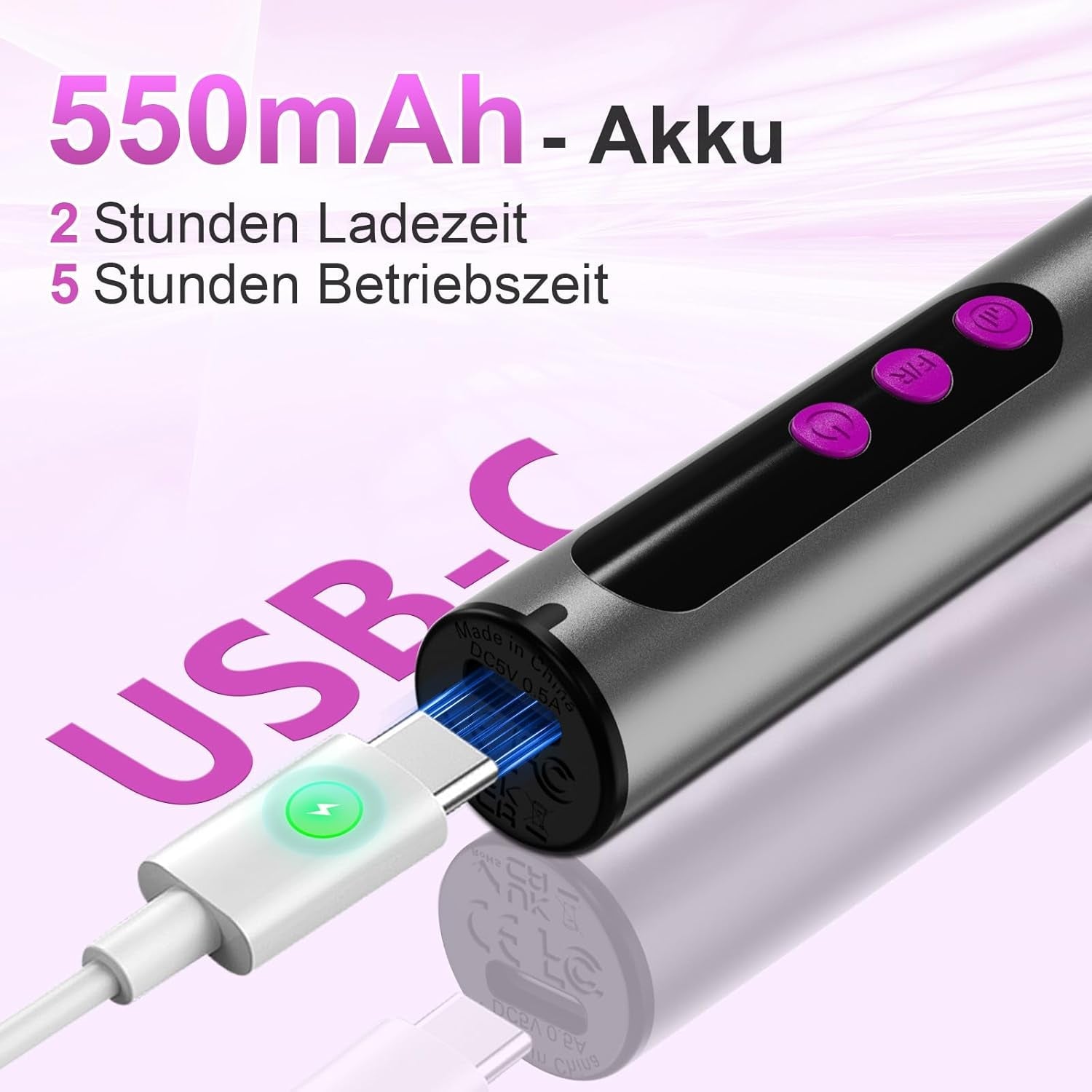 Akumulátorový elektrický pilník na nehty – 35 000 ot./min na gelové nehty, profesionální pilník na nehty a akrylové nehty 12 v 1, sada na manikúru a pedikúru 5 rychlostí