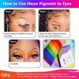 Neon Phosphor Pigment Pulver Für Nägel Lidschatten - 12 barev Neon Nagel Glitzer Augenpulver Maniküre Halloween Neon Make-up Dekoration Nail Art Staub Pigment