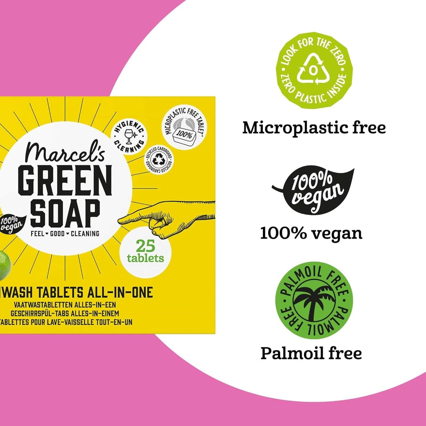 Marcel'S Green Soap Kartičky do myčky nádobí All-In-One - Grapefruit & Limetka - 25 kusů Kuchyňské čisticí prostředky Naty Shop