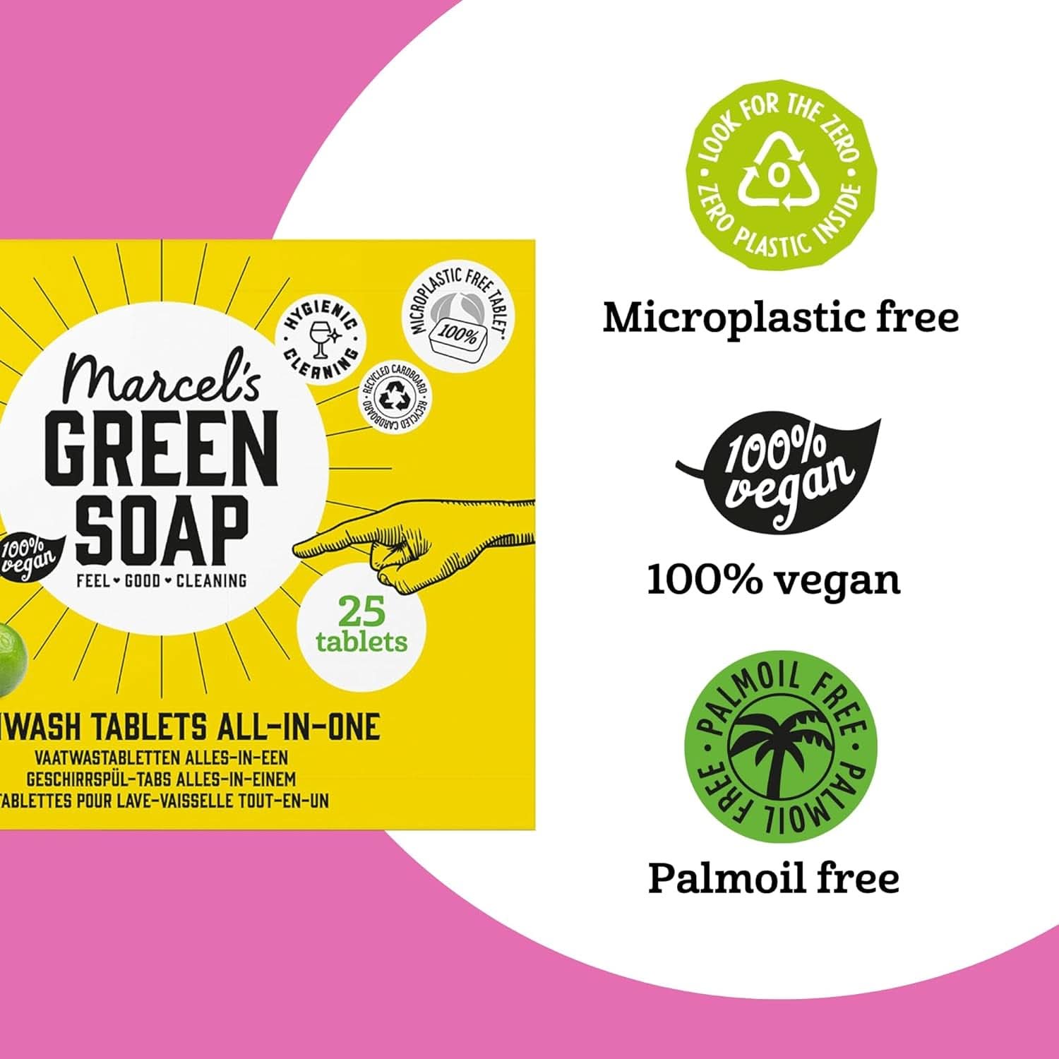 Marcel'S Green Soap Kartičky do myčky nádobí All-In-One - Grapefruit & Limetka - 25 kusů Kuchyňské čisticí prostředky Naty Shop