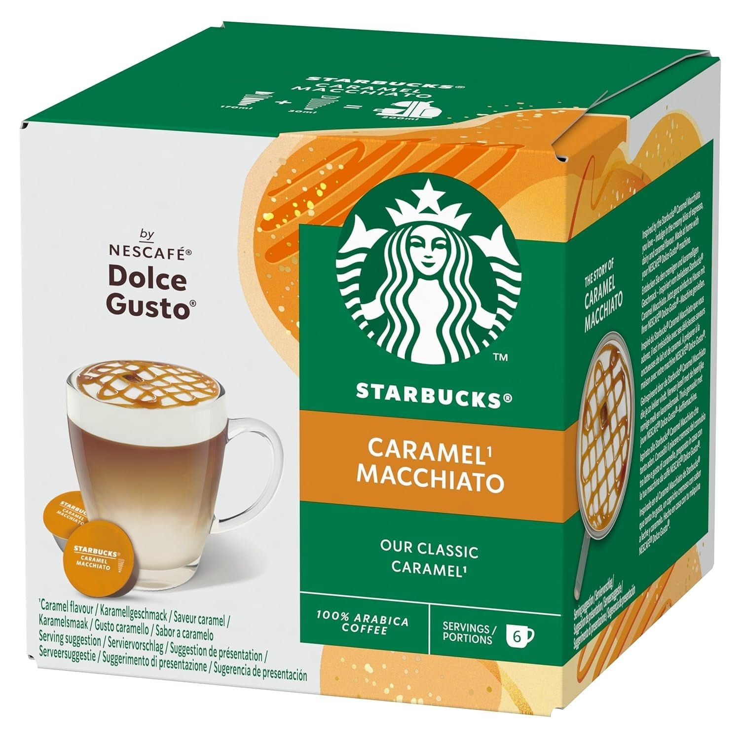 STARBUCKS Caramel Macchiato od Nescafé Dolce Gusto Kaffeekapseln 6 x 12 (72 Kapseln)