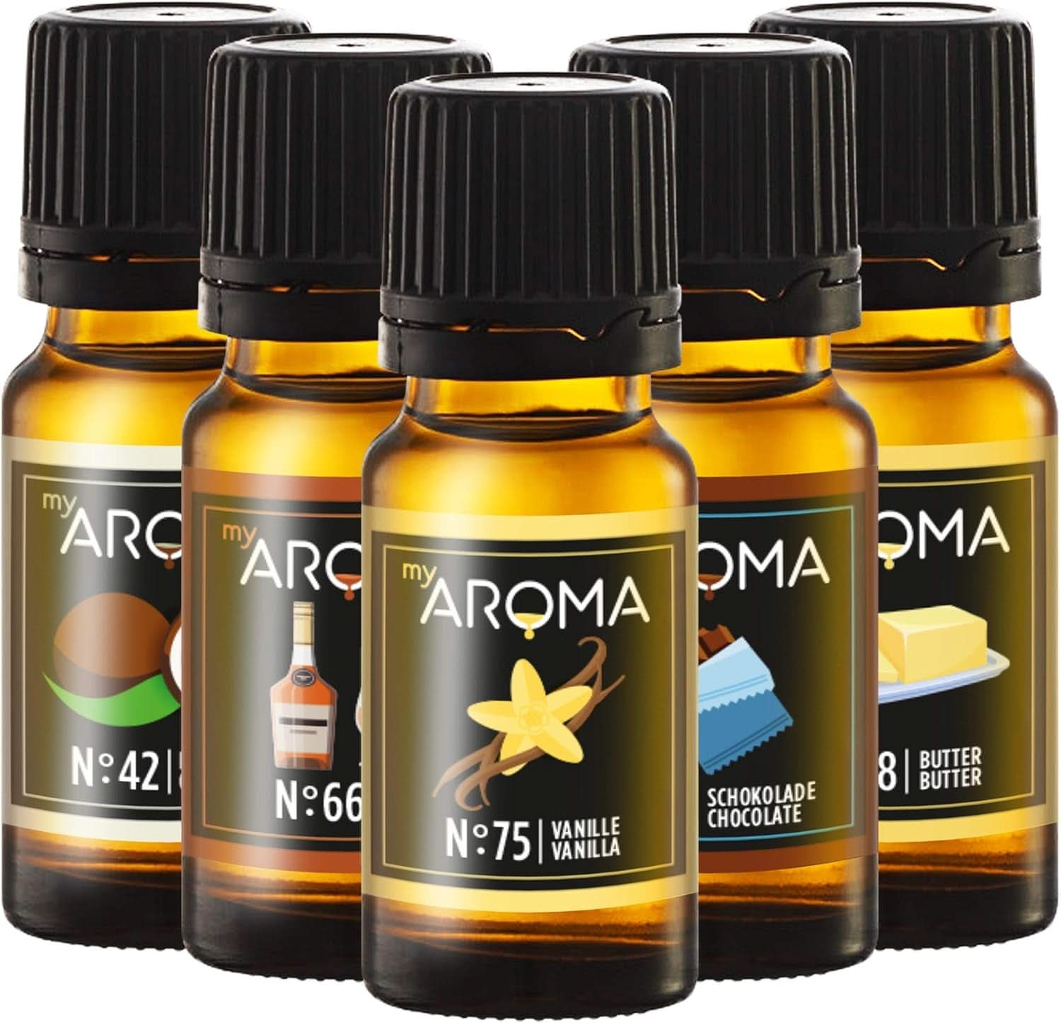 Myarom | Sada: Forest & Meadow - Čistá přírodní příchuť s příchutí ovoce a příchutí ovoce (5 x 10 ml) | Sladidla bez cukru a neslazená Cukrovinky Naty Shop