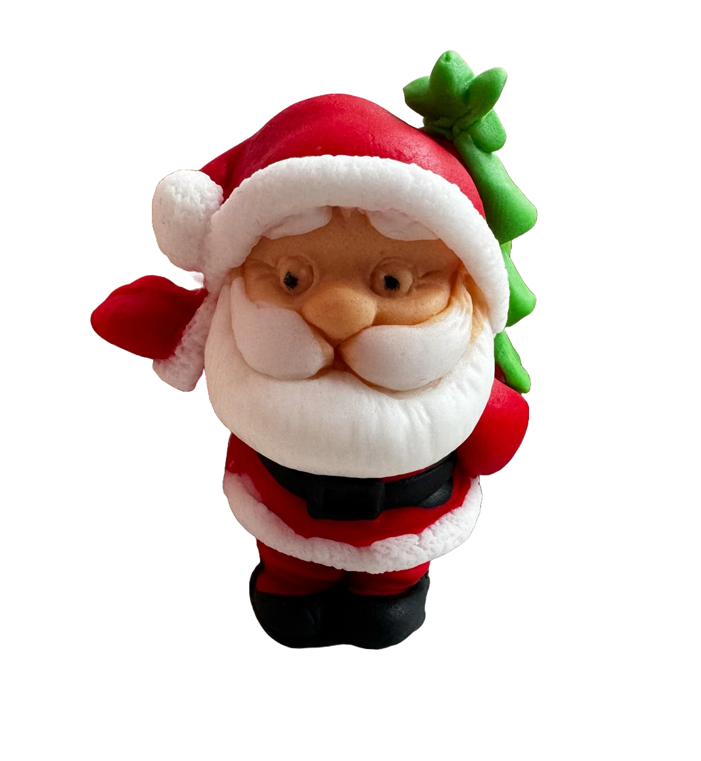Dekorace z jedlé cukrové pasty, Santa Claus s vánočním stromečkem Dekorace z cukrové pasty Naty Shop