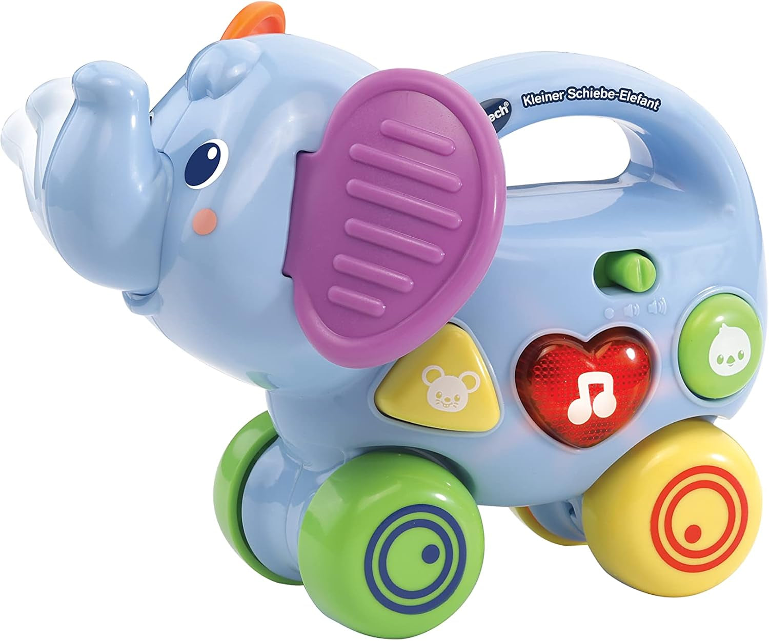 Vtech Baby Little Pushing Elephant - Interaktivní hračka na hraní - S písničkami, melodiemi, větami a zvuky - Pro děti ve věku 6-36 měsíců Bebe Naty Shop Toys Výchozí název