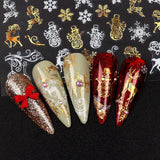 9 Blatt Nagelsticker Weihnachten Nagelaufkleber Selbtklebend Weiß Rentier Schneemann Samolepka na nehty Dekoration Nageldesign Zubehör