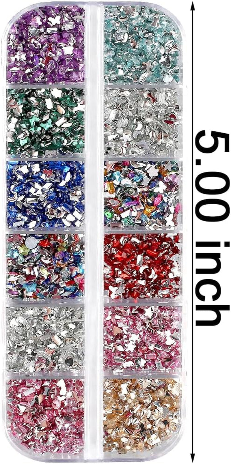 2000 ks Bunte Strasssteine ​​​​Nägel Glitzersteine ​​Přívěsky na nehty Nailart Edelsteine ​​Nagel Steine ​​​​Glitzer Steine ​​​​Nagel Přívěsky Nägel Zubehör Kristalle Diamant Nageldesign Štrasové kamínky na nehty Kamínky na nehty
