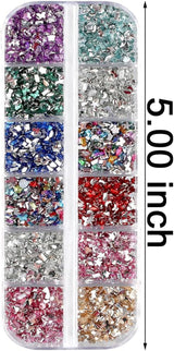 2000 ks Bunte Strasssteine ​​​​Nägel Glitzersteine ​​Přívěsky na nehty Nailart Edelsteine ​​Nagel Steine ​​​​Glitzer Steine ​​​​Nagel Přívěsky Nägel Zubehör Kristalle Diamant Nageldesign Štrasové kamínky na nehty Kamínky na nehty