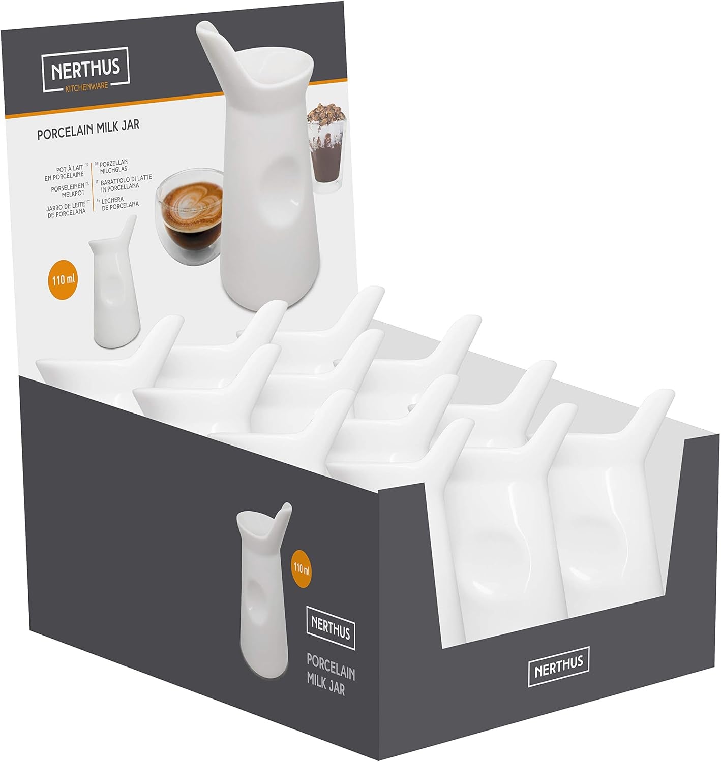 NERTHUS FIH 418 Porcelánový hrnek na mléko 125 ml, Original, Bílý