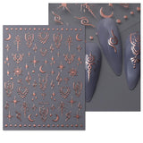 JMEOWIO Nálepka na nehty Mond Stern 9 Blatt Nálepka na nehty Selbstklebend Nagelaufkleber Sonne Dekoration Nageldesign Zubehör