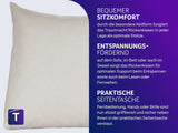 Polštář Traumnacht Cozy Back, polštář na čtení, 70 x 40 cm béžový, snímatelný a pratelný potah ze 100% polyesteru, praktická boční kapsa, certifikováno Oeko-Tex, vyrobeno podle německých norem kvality