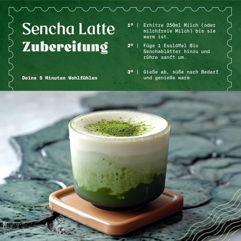 Naturalebio japonský čaj Sencha - 200 g Bio zelený čaj - 100% čistý a přírodní zelený čaj Sencha - sypané lístky z první sklizně - organický produkt vypěstovaný v Japonsku