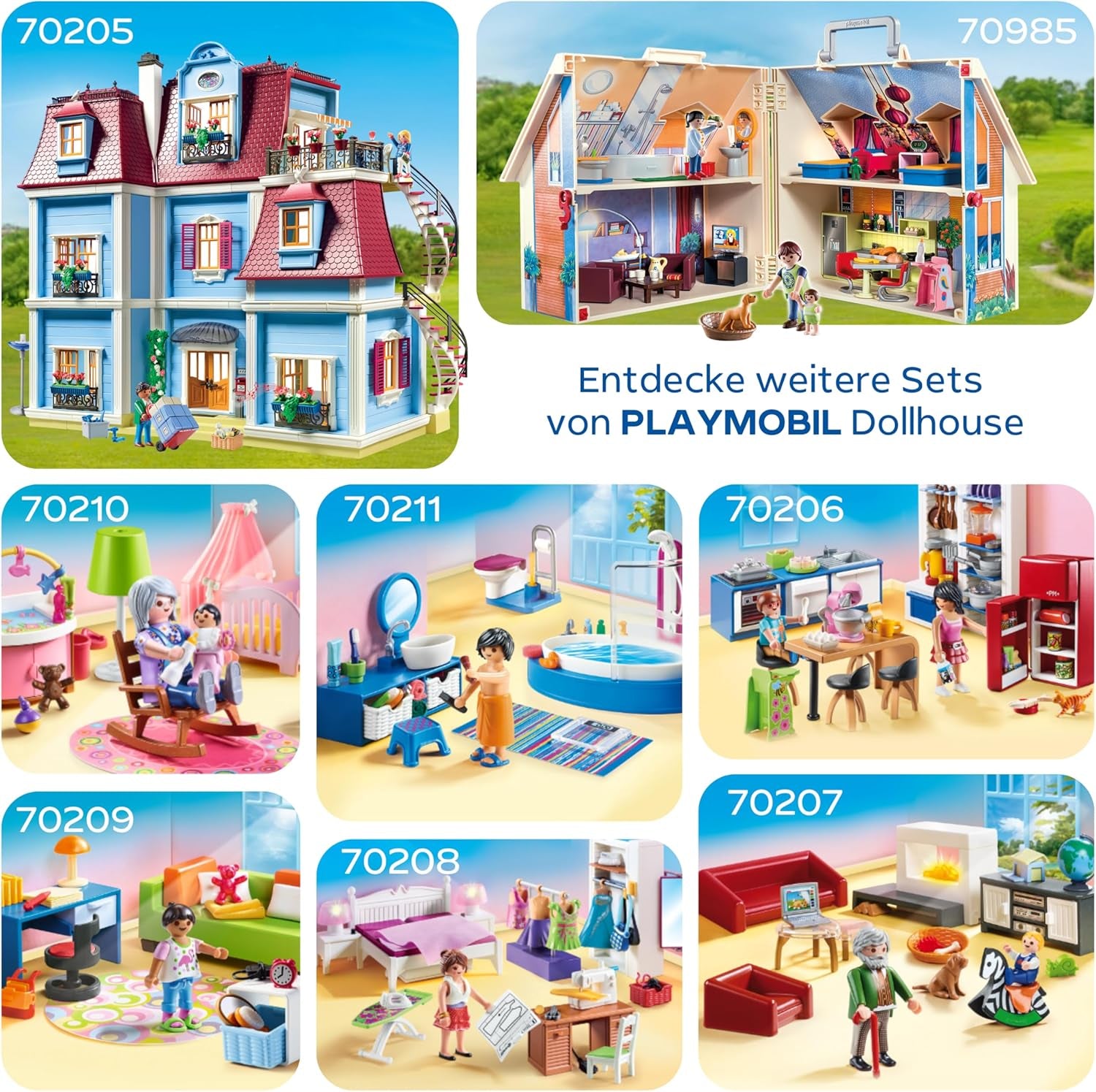 PLAYMOBIL Domeček pro panenky 70209 Pokoj pro mládež s figurkou dívky a doplňky, věk 4+