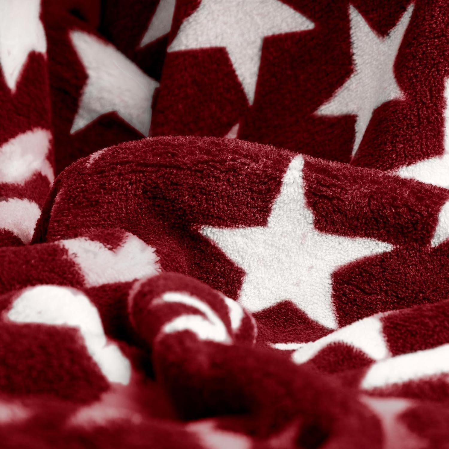 Celinatex nadýchaná přikrývka 150 X 200 Cm Bordeauxová přikrývka pohovka pohovka měkká přikrývka stars Microfibre Fleece Oeko-Tex Moonlight Postele a přikrývky Besuche den CelinaTex-Store