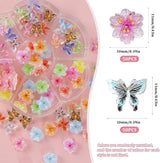 YICH Přívěsky na nehty Nägel Přívěsky 50 ks 3D květiny + 50 ks 3D šišky, letní Nägel Deko Set Šmetterling/květiny Nail Art Nailart