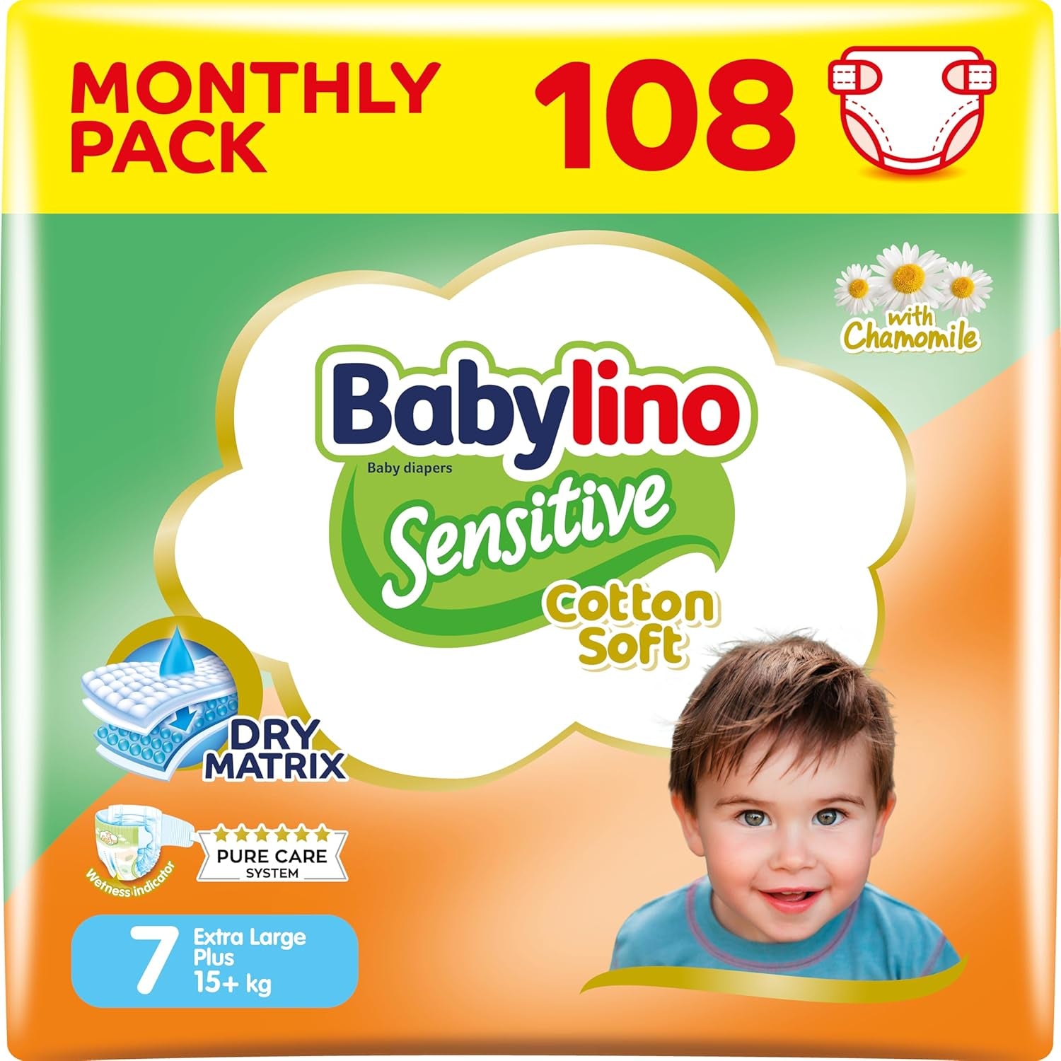 Pleny pro citlivá miminka, velikost 7, extra velké plus (+15 kg), 14 kusů