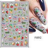 10 Blatt Nagelsticker Weihnachten Nagelaufkleber Selbstklebend Bule White Pine Tree Rentier Samolepka na nehty Dekoration Nageldesign Zubehör