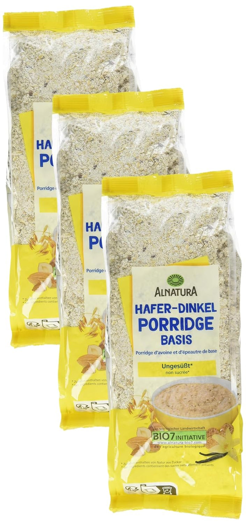 BIO základ kaše z ovesných vloček a špaldové kaše, 500g (balení 3 ks)