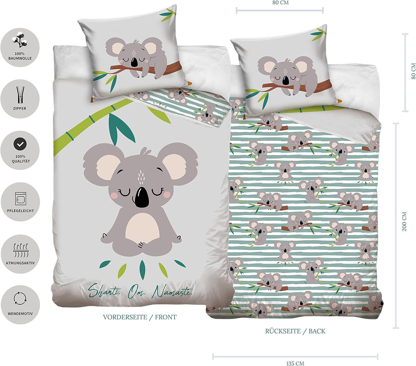 Povlečení pro děti a teenagery, unisex, Ursulet Koala, bavlna Povlečení pro děti Naty Shop