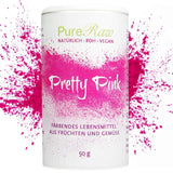 Pretty Pink Natürliche Lebensmittelfarbe Pulver Rosa (Roh Vegan) Pastel Rose Bis Intensiv Rosa-Rot - Essbare Farbe Für Lebensmittel Aus Früchten Und Gemüse - Přírodní potravinářské barvivo | Pureraw 5G Naty Shop 50 G (1Er Pack) Růžová