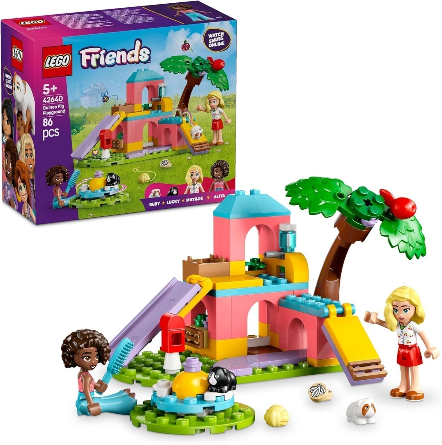 LEGO Friends Stavebnice a hrací hra pro morče se 2 minifigurkami a 2 zvířaty Hračka pro dívky 5+ Zvířecí sada 42640 Stavebnice Besuche den LEGO-Store Výchozí název