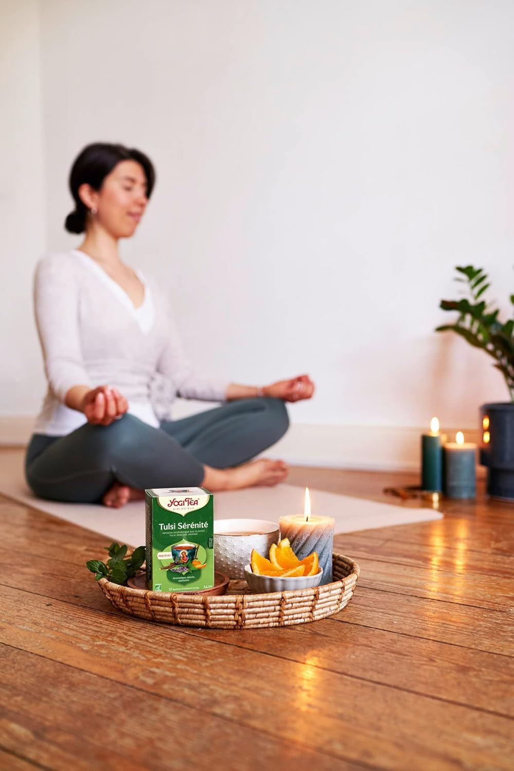 Yogi čaj – Tulsi Serenity, ájurvédský bylinný čaj, bez kofeinu, směs Tulsi – bazalka posvátná, lékořice a pomeranč, Yogi čaj, 6 balení, 6 x 17 čajových sáčků (102 čajových sáčků)