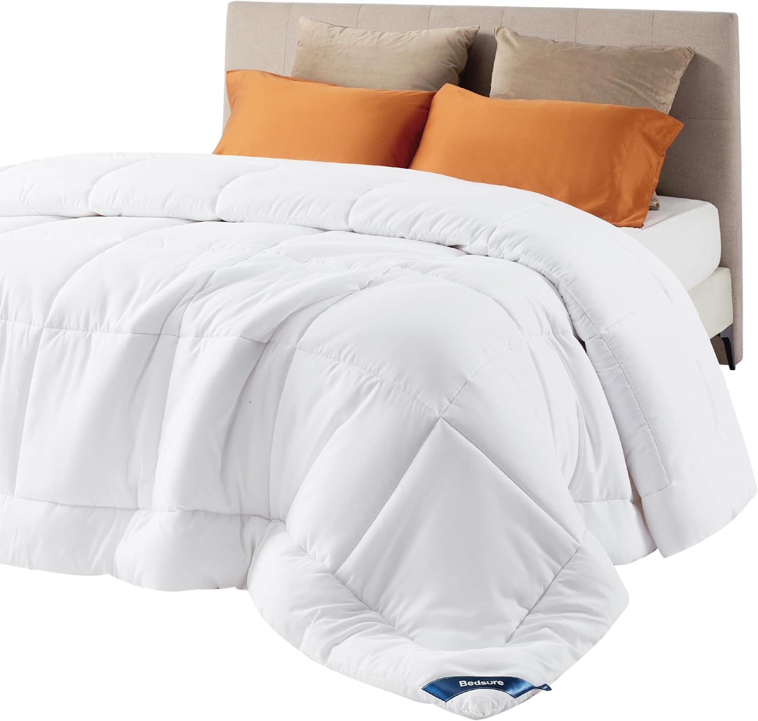 BEDSURE Full/Queen prošívané přikrývky (88"X88") bílé Naty Shop přikrývky a přikrývky Výchozí název