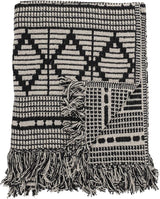 Bloomingville přehoz, černý, bavlna, 160 cm Bloomingville Postele a deky černá 160 cm